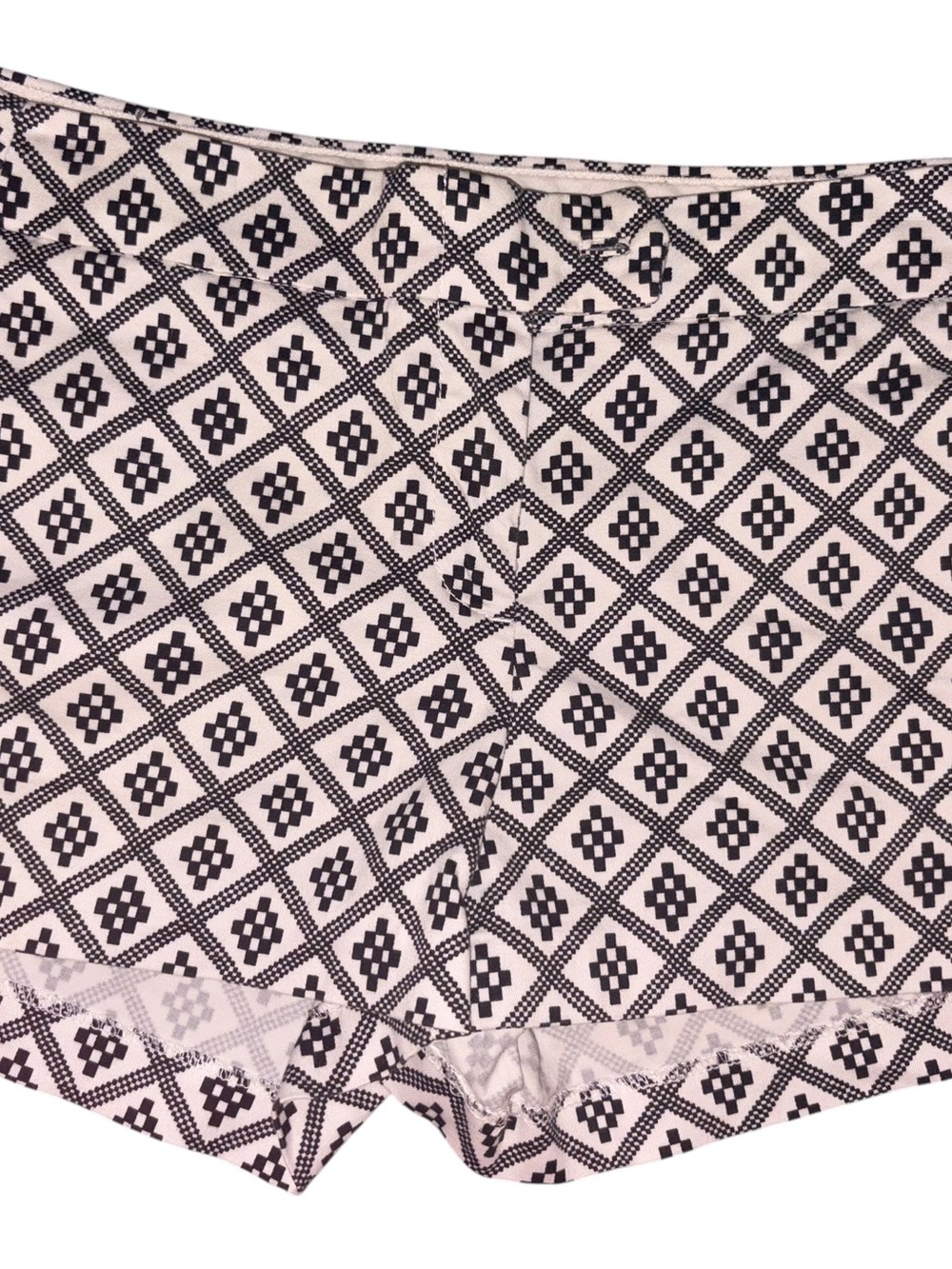 J. Crew Black and Cream Geometric Print Shorts
